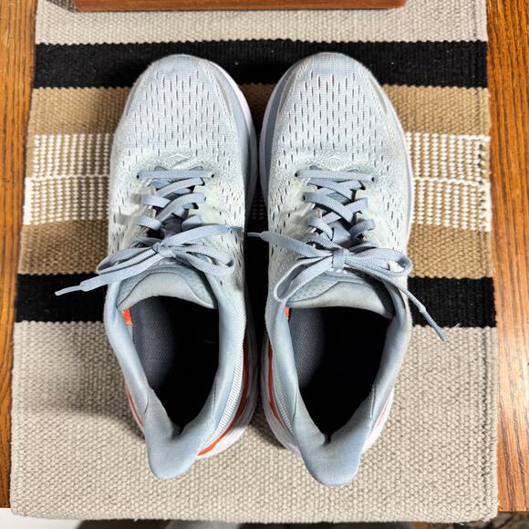 Hoka One One Sneaker Clifton 8 Running Shoes Blue/Gray Women 9.5D Running Walk - Picture 3 of 10